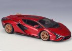 Red / Green 1:24 Bburago Diecast Lamborghini Sian FKP 37 Model