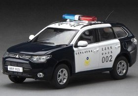 1:43 Deep Blue Taipei Police Diecast Mitsubishi Outlander Model