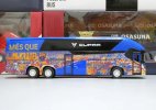 Blue Barcelona F.C. Painting Kids Diecast Coach Bus Toy