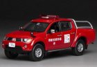 1:43 Red Fire Dept. Diecast Mitsubishi Triton L200 Pickup Model