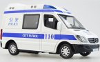 White-Blue 1:32 Diecast Mercedes-Benz Sprinter Police Van Toy