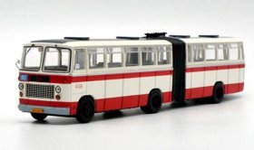 Red-White NO.402 1:64 Diecast Beijing Articulated Bus Model