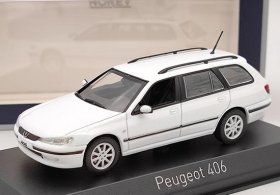 White 1:43 Scale NOREV Diecast Peugeot 406 Estate Model