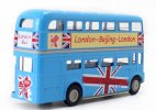 1:50 Scale Red / Blue Diecast London Double Decker Bus Toy