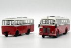 Red-White 1:64 Scale Diecast Skoda 706RO Bus With Trailer Model