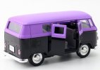Kids Purple-Black Welly 1:36 Scale Diecast 1963 VW T1 Bus Toy