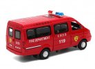 Red Kids Fire Department Die-cast Van Bus Toy