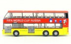 Red-Yellow 2018 Russia World Cup Diecast Double Decker Bus Toy