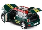 Kids 1:28 Scale White /Green Diecast Mini Cooper Countryman Toy