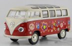 Kids Red / Blue / Green 1:24 Flower Patterns Diecast VW Bus Toy