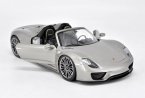 Silver 1:18 Scale Welly Diecast Porsche 918 Spyder Model