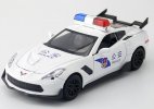 1:32 Kids White / Black Police Diecast Chevrolet Corvette Toy