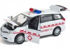 Kids White 1:32 Scale Ambulance Diecast Toyota PREVIA Toy