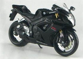 Kids 1: 12 Scale Black / Yellow Maisto Suzuki GSX-R600 Toy