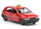 Red 1:64 Scale Diecast FAW Xiali TJ7100 Hatchback Taxi Model