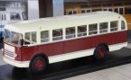 White-Red 1:43 Scale Die-Cast Soviet Union LIAZ 158B Bus Model