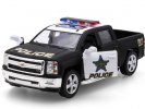 1:46 Silver / Black Diecast Chevrolet Silverado Pickup Truck Toy