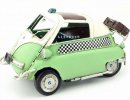 Green Retro 1:10 Scale Tinplate 1957 BMW Isetta Taxi Model