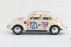 Yellow / Creamy White / Pink 1:32 Scale Diecast VW Beetle Toy