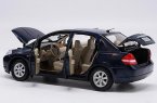 1:18 Scale Deep Blue Diecast Nissan Tiida Model