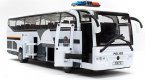 1:50 Scale White Police Bus Theme Five Opening Doors Bus Toy