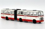 Red-White NO.120 1:64 Diecast Beijing Articulated Bus Model