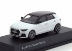 White / Yellow 1:43 Scale Diecast 2018 Audi A1 Sportback Model