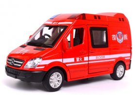 1:32 Scale Red Fire Dept Diecast Mercedes Benz Sprinter Toy