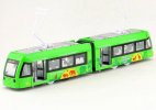 Kids Red / Green / Blue Diecast Articulated Trolley Bus Toy