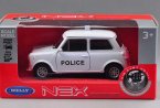 White 1:36 Kids Welly Police Diecast Mini Cooper 1300 Toy