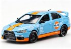 Blue 1:43 Scale Gulf Diecast Mitsubishi Lancer Evolution X Model