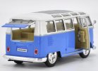 Blue-White 1:24 Scale Welly Diecast VW T1 Bus Model