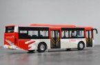 1:64 Scale Red-White NO.666 Diecast Sunwin City Bus Model