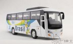 Kids White Diecast Brazil World Cup Theme Tour Bus Toy