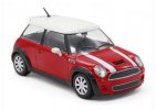 Yellow / Red 1:24 Scale Bburago Diecast Mini Cooper S Car Model