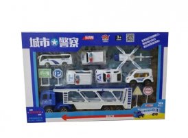 Kids White Five Police Theme Die-Cast Toys