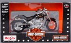 Black Diecast Harley Davidson FLSTF Fat Boy 1:18 Scale