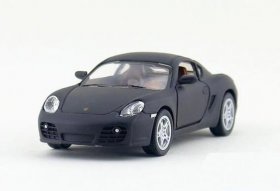 Matte Black 1:34 Scale Diecast Porsche Cayman S Car Toy