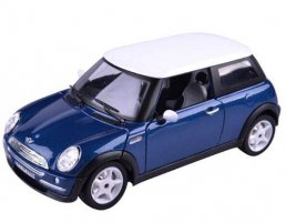 Red / Blue 1:24 Scale Bburago Diecast Mini Cooper Model