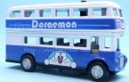 Blue Diecast Kids Doaemon Double Decker Bus Toy