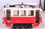 Small Scale Red-White Tinplate Vintage British Style Trolley Bus