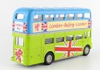 1:50 Scale Orange / Blue Diecast London Double Decker Bus Toy