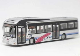 1:110 Scale Silver Diecast MAN A22 Singapore City Bus Model