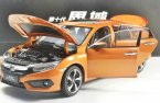 1:18 Scale Orange / Blue Diecast 2016 Honda New Civic Model