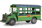 Green / Blue Large Scale Tinplate Vintage School Bus Model