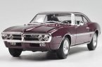 Silver /Wine Red 1:24 Welly Diecast 1967 Pontiac Firebird Model