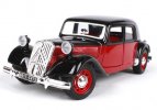 Black-Red 1:24 Bburago Diecast 1938 Citroen 15 CV Car Model