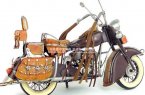 Brown Vintage 1:6 Scale Tinplate 1943 Indian Motorcycle Model