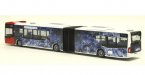 1:87 Scale Purple-Red Mercedes-Benz Citaro Articulated Bus Model