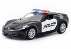 Black 1:36 Police Diecast Chevrolet Corvette C7 Grand Sport Toy